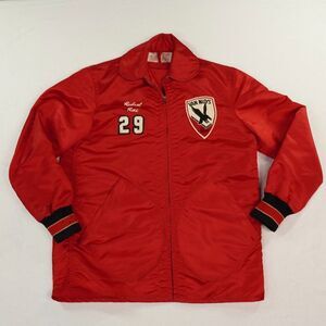 Vintage Van Nuys Ice‎ Hockey Jacket Mens Small Red Satin Goodman Sons #29 Named